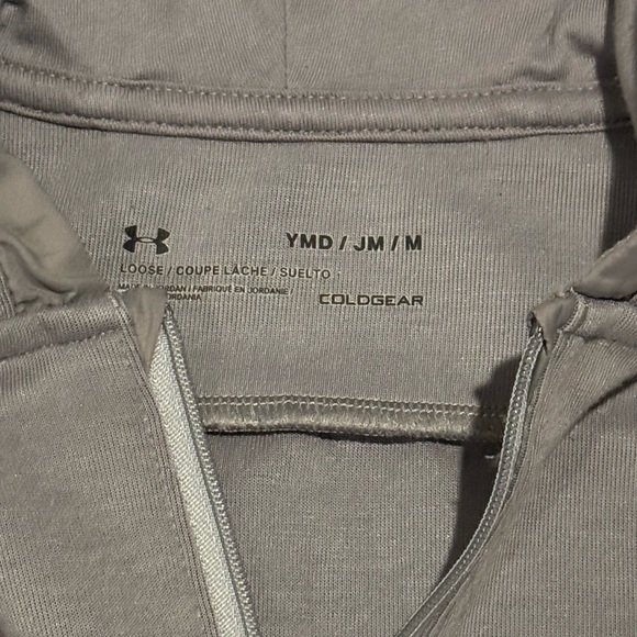 Boys Under Armour Cold Gear Hooded Full Zip Sweatshirt Size Medium - Picture 2 of 3